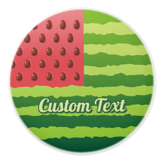 Wassermelone Keramik Knoblauch Keramikknauf (Vorderseite)