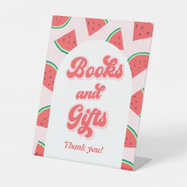 Wassermelone Kinderdusche Bücher und Geschenk Sockelschild