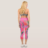 Wassermelone-Krawatte Capri Leggings (Rückseite)
