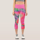 Wassermelone-Krawatte Capri Leggings (Vorderseite)