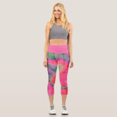 Wassermelone-Krawatte Capri Leggings (Vorderseite)