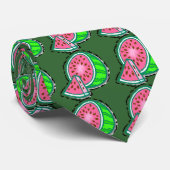 Wassermelone-Krawatte (DUNKEL) Krawatte (Gerollt)