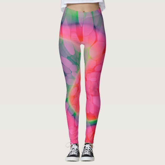Wassermelone-Krawatte Leggings (Vorderseite)