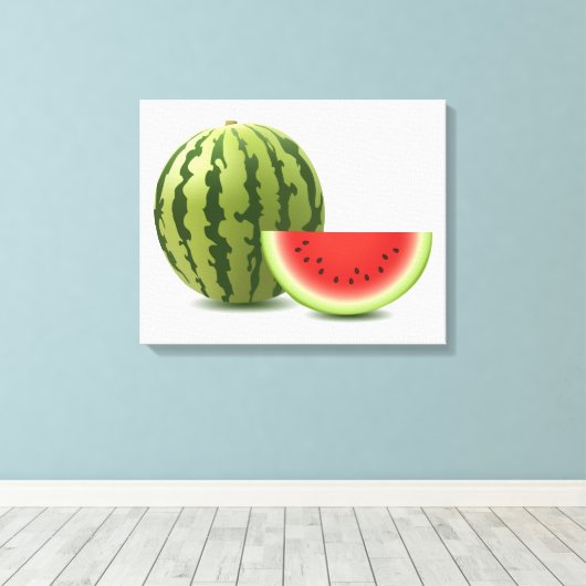 Wassermelone Leinwanddruck (Insitu (Holzboden))