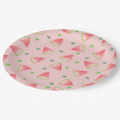 Wassermelone Liebe Pattern Pappteller (Schrägansicht)