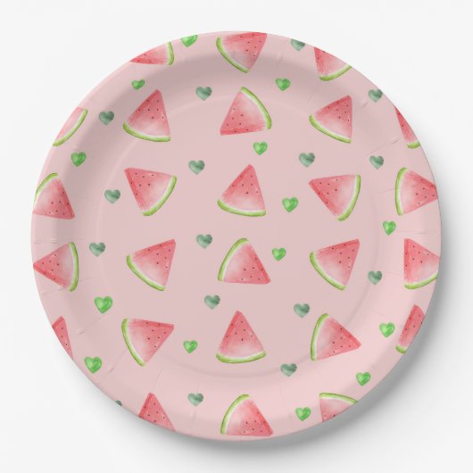 Wassermelone Liebe Pattern Pappteller (Vorderseite)