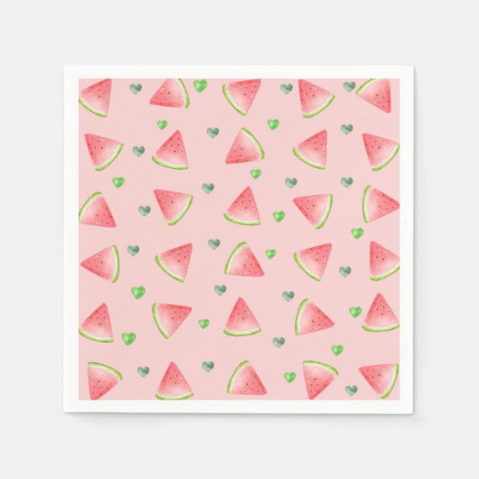 Wassermelone Liebe Pattern Serviette (Vorderseite)