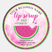 Wassermelone-Lippenpegel klassischer Rundkleber Runder Aufkleber (Vorderseite)