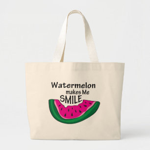 Wassermelone macht mich zum Lächeln Tote Tag Jumbo Stoffbeutel