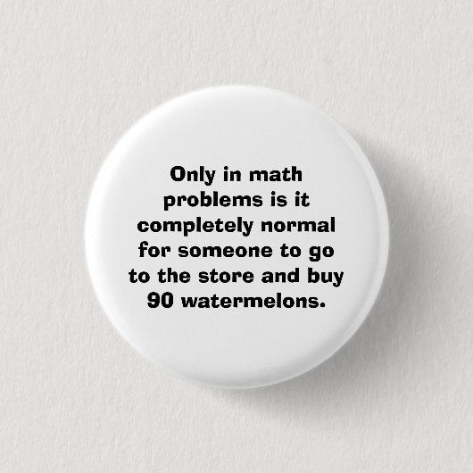 Wassermelone-Mathe-Knopf Button (Vorderseite)