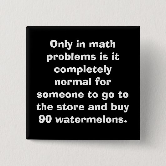 Wassermelone-Mathe-Knopf Button (Vorderseite)