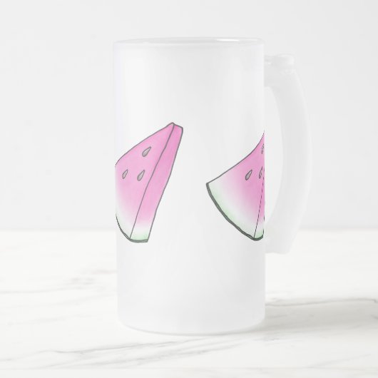 Wassermelone Mattglas Bierglas (VorderseiteRechts)