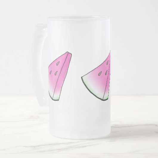 Wassermelone Mattglas Bierglas (Vorderseite Links)