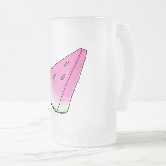 Wassermelone Mattglas Bierglas (VorderseiteRechts)