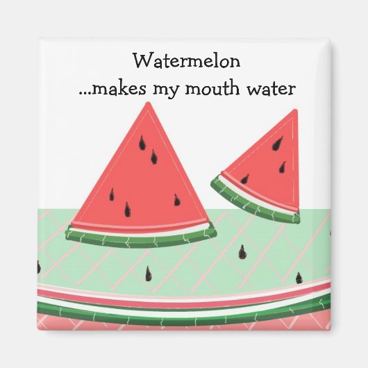 Wassermelone mit Aufschrift Magnet (Vorne)