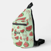 Wassermelone mit Bogen Crossbody Bag (Rechte Ecke)