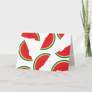 Wassermelone mit etwas Vermisstem, weißem Hintergr Karte
