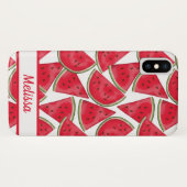Wassermelone mit individuelle Name Case-Mate iPhone Hülle (Rückseite (Horizontal))