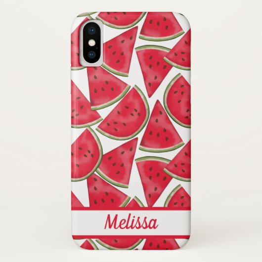 Wassermelone mit individuelle Name Case-Mate iPhone Hülle (Rückseite)