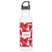 Wassermelone mit individuelle Name Edelstahlflasche (Vorderseite)