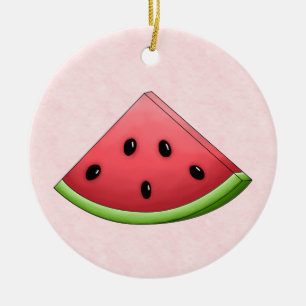 Wassermelone mit rosa Hintergrund Keramikornament