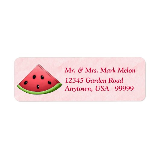 Wassermelone mit rosa Hintergrund Rücksendeadresse (Vorne)