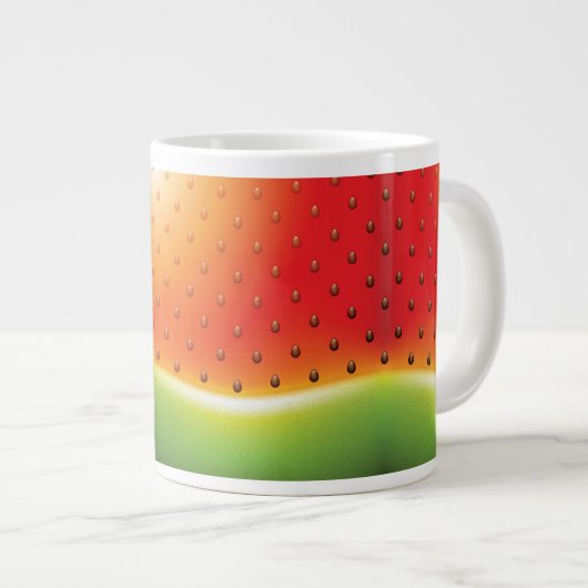 Wassermelone mit Samen-Hintergrund Jumbo-Tasse (Vorderseite Rechts)