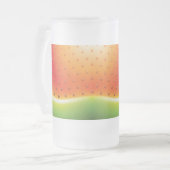 Wassermelone mit Samen-Hintergrund Mattglas Bierglas (Vorderseite Links)