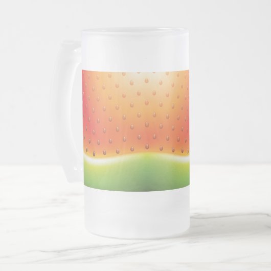 Wassermelone mit Samen-Hintergrund Mattglas Bierglas (Vorderseite Links)