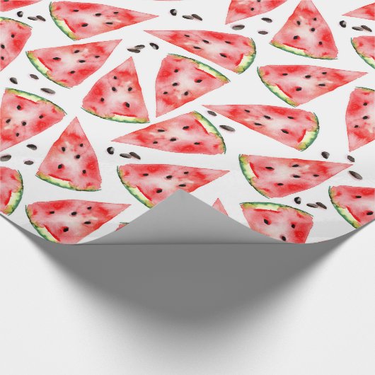 Wassermelone mit Samen in trendigem Aquarelldesign Geschenkpapier (Ecke)