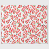 Wassermelone mit Samen in trendigem Aquarelldesign Geschenkpapier (Flach)