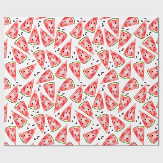 Wassermelone mit Samen in trendigem Aquarelldesign Geschenkpapier (Flach)
