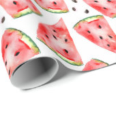 Wassermelone mit Samen in trendigem Aquarelldesign Geschenkpapier (Rolleneckpunkt)