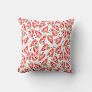 Wassermelone mit Samen in trendigem Aquarelldesign Kissen