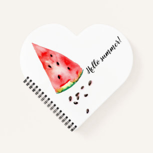 Wassermelone mit Samen in trendigem Aquarelldesign Notizblock