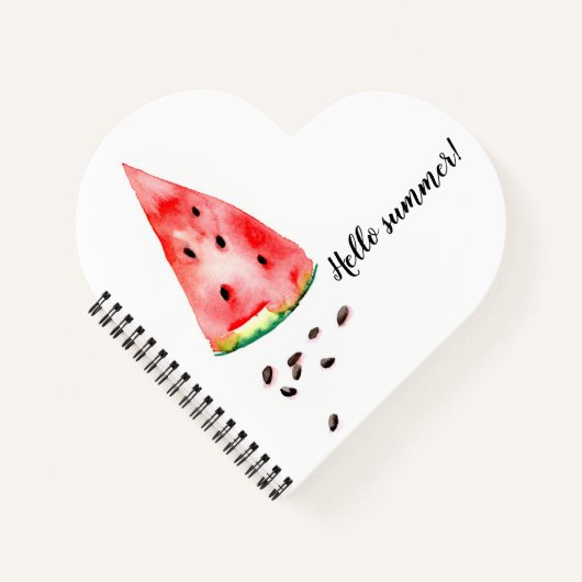 Wassermelone mit Samen in trendigem Aquarelldesign Notizblock (Vorderseite)