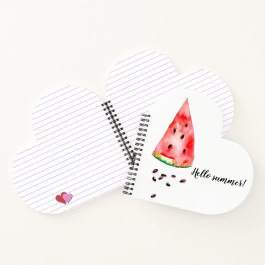 Wassermelone mit Samen in trendigem Aquarelldesign Notizblock (Innenseite)