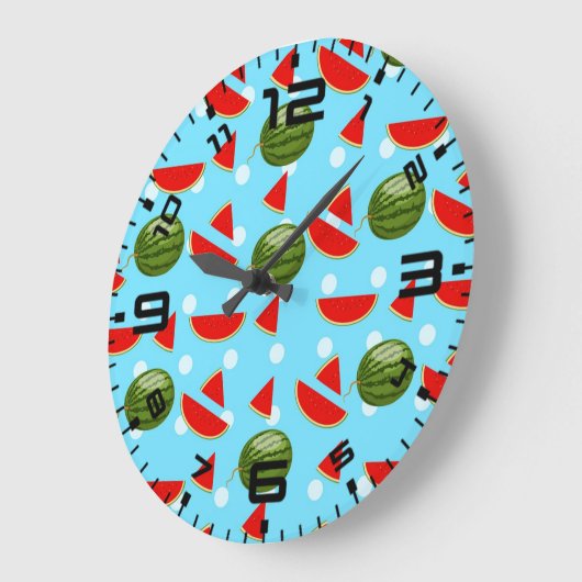 Wassermelone mit Slice Große Wanduhr (Winkel)