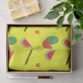 Wassermelone mit Text und Buchstaben W Muster Gelb Seidenpapier (Geschenk)