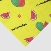 Wassermelone mit Text und Buchstaben W Muster Gelb Seidenpapier (Ausschnitt)