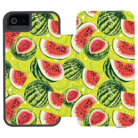 Wassermelone-Muster 2 Incipio iPhone Geldbeutel-Hülle (Folio Geöffnet)