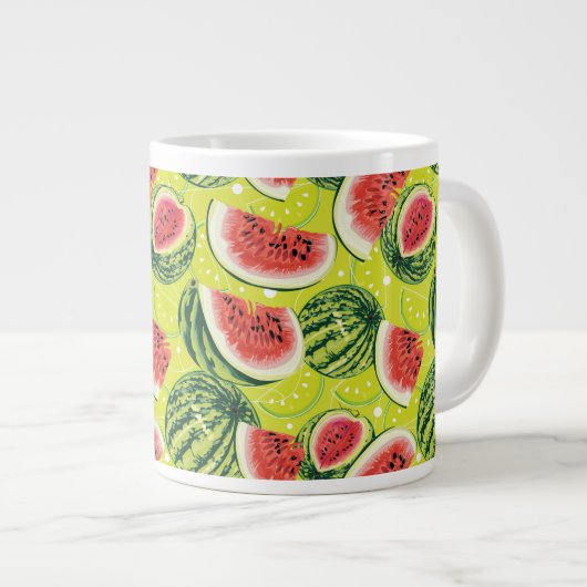 Wassermelone Muster 2 Jumbo-Tasse (Vorderseite Rechts)