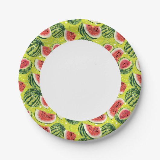 Wassermelone Muster 2 Pappteller (Vorderseite)
