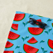 Wassermelone Muster auf blauem Hintergrund Strandtuch (Beispiel)