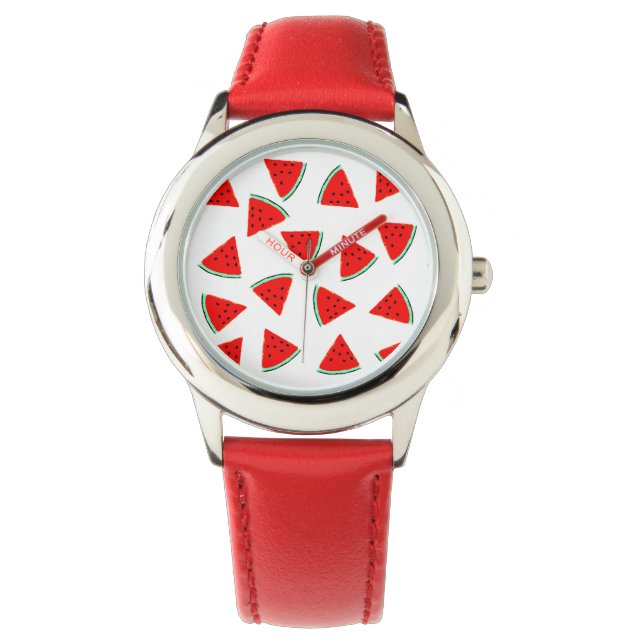 Wassermelone Muster Dreiecke Armbanduhr (Vorderseite)