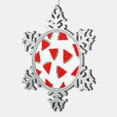 Wassermelone Muster Dreiecke Schneeflocken Zinn-Ornament (Rechts)