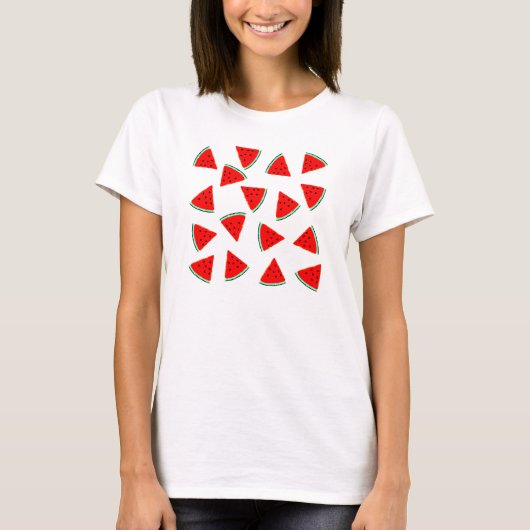 Wassermelone Muster Dreiecke T-Shirt (Vorderseite)