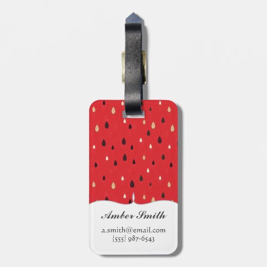 Wassermelone-Muster Gepäckanhänger (Rückseite vertikal)