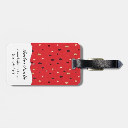 Wassermelone-Muster Gepäckanhänger (Rückseite horizontal)