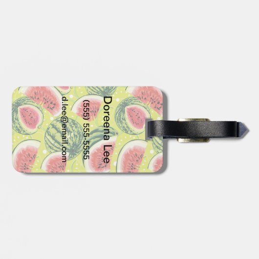 Wassermelone-Muster Gepäckanhänger (Rückseite horizontal)